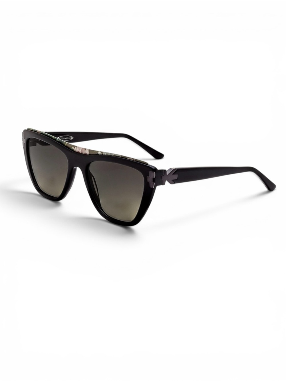 Coco Song “Cat 3 Landscape Dream” Black Oversized Designer Sunglasses